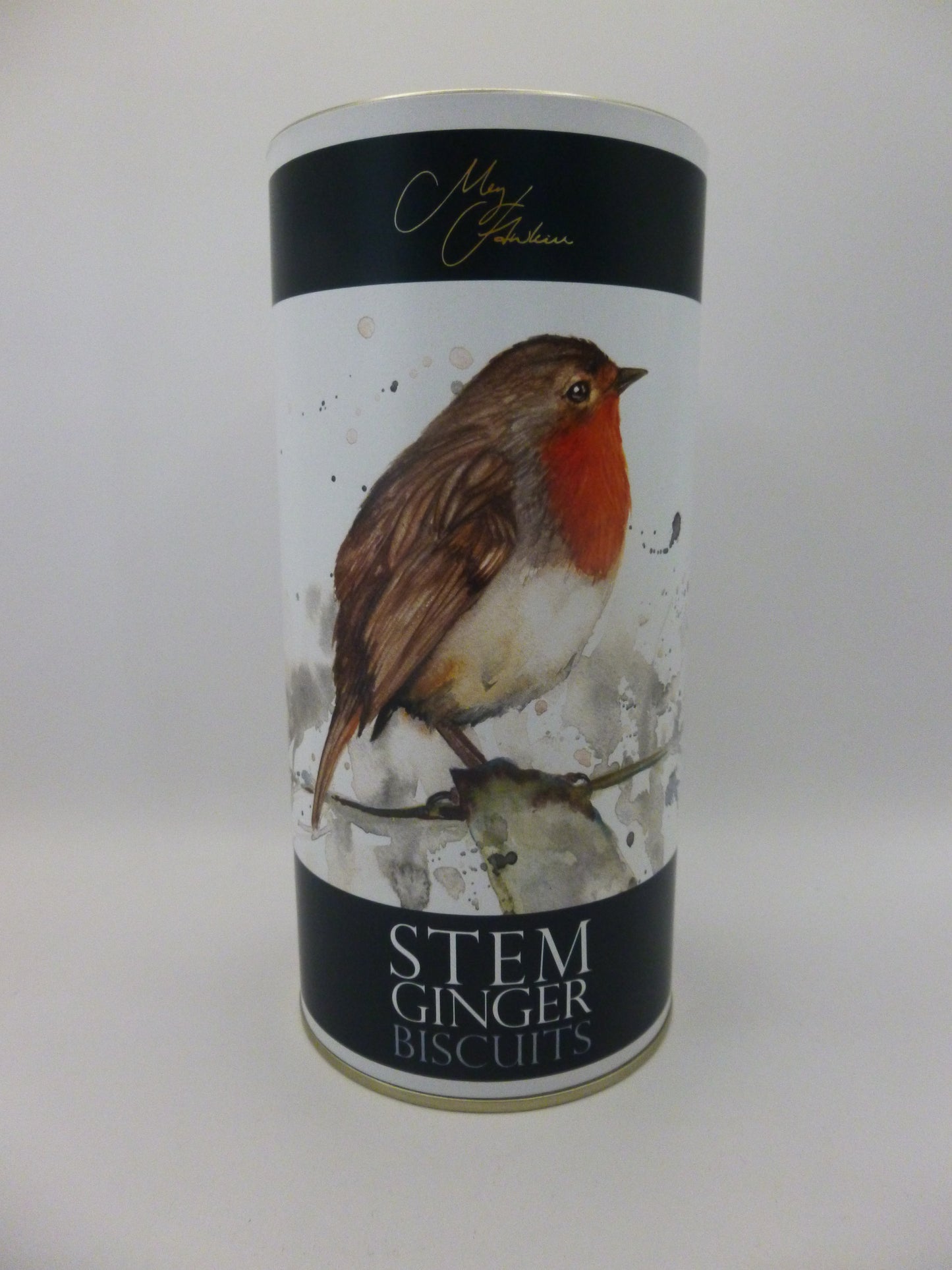 Stem Ginger Biscuits with Robin Design