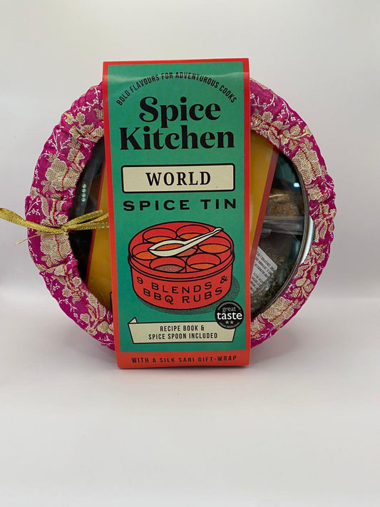 World Spice Tin + Silk Wrap